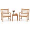 3 Piece Wood Patio Furniture Set with Seat Cushions and Acacia Wood Frame